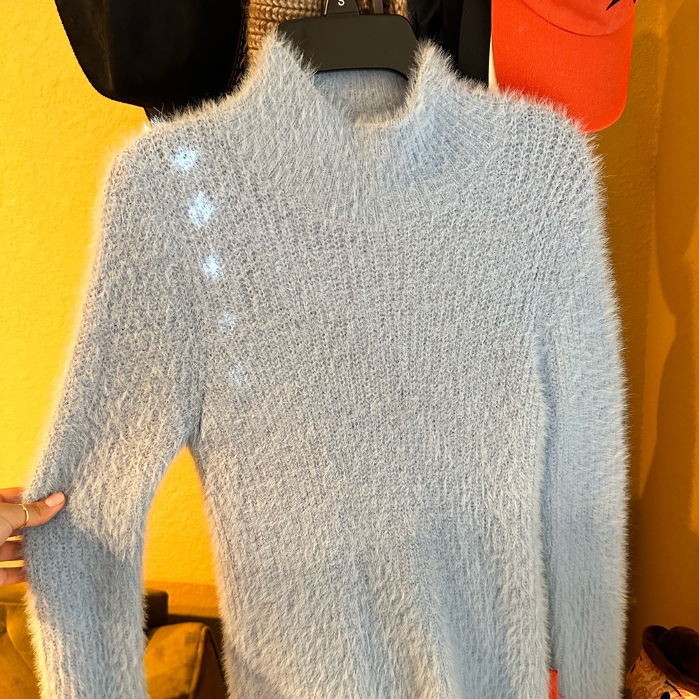 Fuzzy baby blue sweater